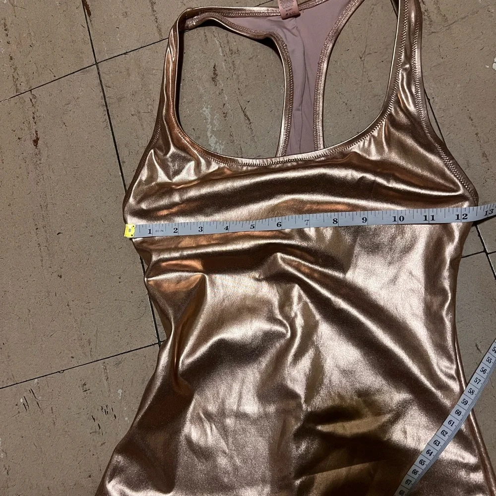 COPY - SKIMS METALLIC SWIM CYCLE SUIT